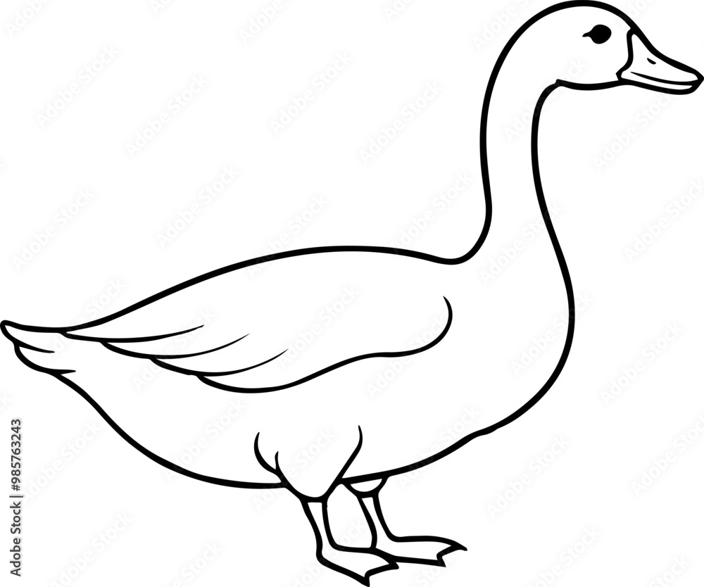 Goose line art silhouette vector illustration Goose line art silhouette vector illustration
