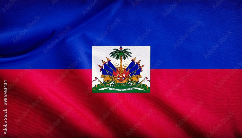 Fototapeta premium ハイチの国旗(waving national flag of Haiti.)