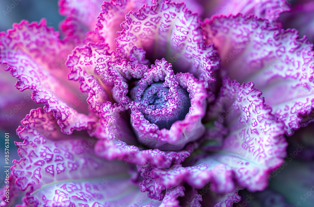 Close-up of an ornamental cabbage with vibrant pink and purple colors Close-up of an ornamental cabbage with vibrant pink and purple colors