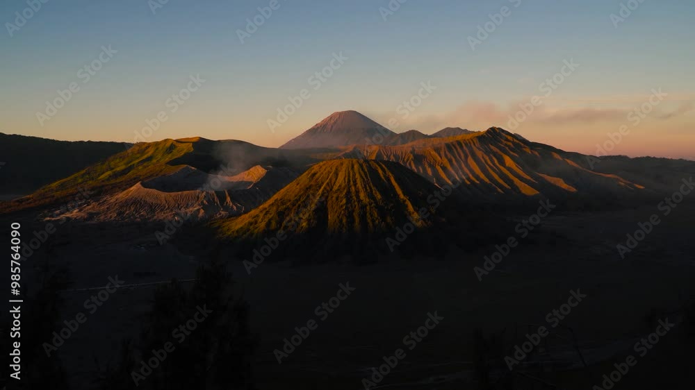 Experience the Majestic Beauty of Volcanoes at Dawn in Bromo Tengger Semeru National Park. East Java, Indonesia Experience the Majestic Beauty of Volcanoes at Dawn in Bromo Tengger Semeru National Park. East Java, Indonesia