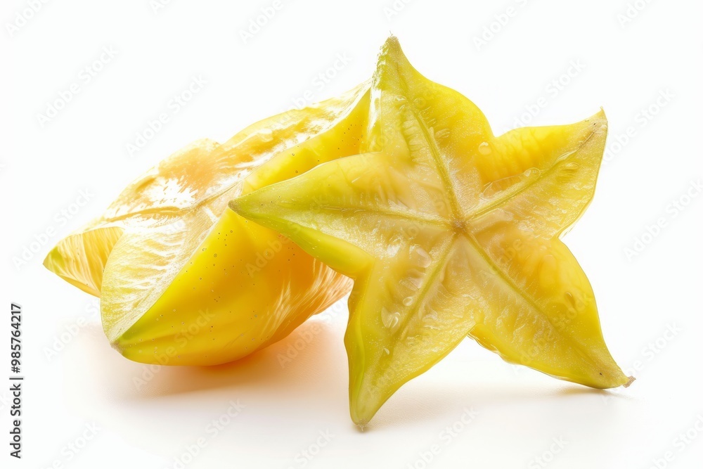 Fototapeta premium A fresh starfruit isolated on white