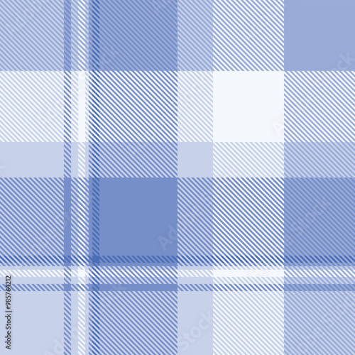 Blue tartan plaid fabric seamless pattern of check background tartan with a textile fabric plaid texture. Tartan Scotland seamless plaid pattern vector. Retro background fabric.