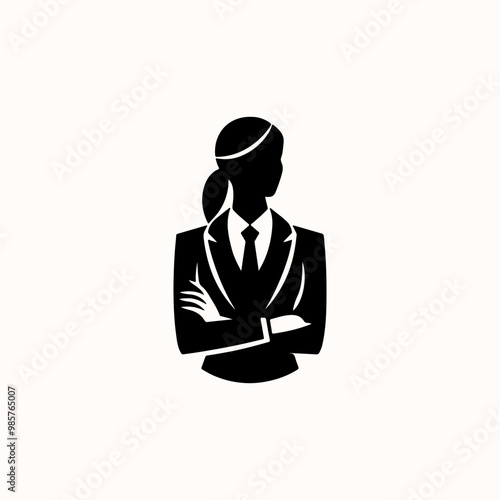 silhouette of business woman