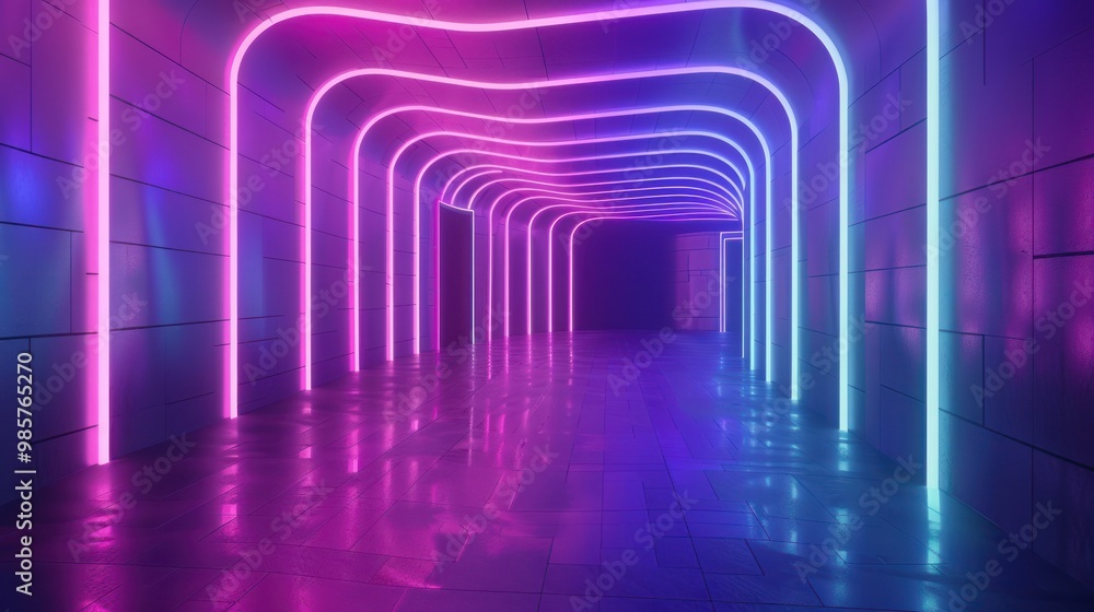 Fototapeta premium Neon Light Tunnel