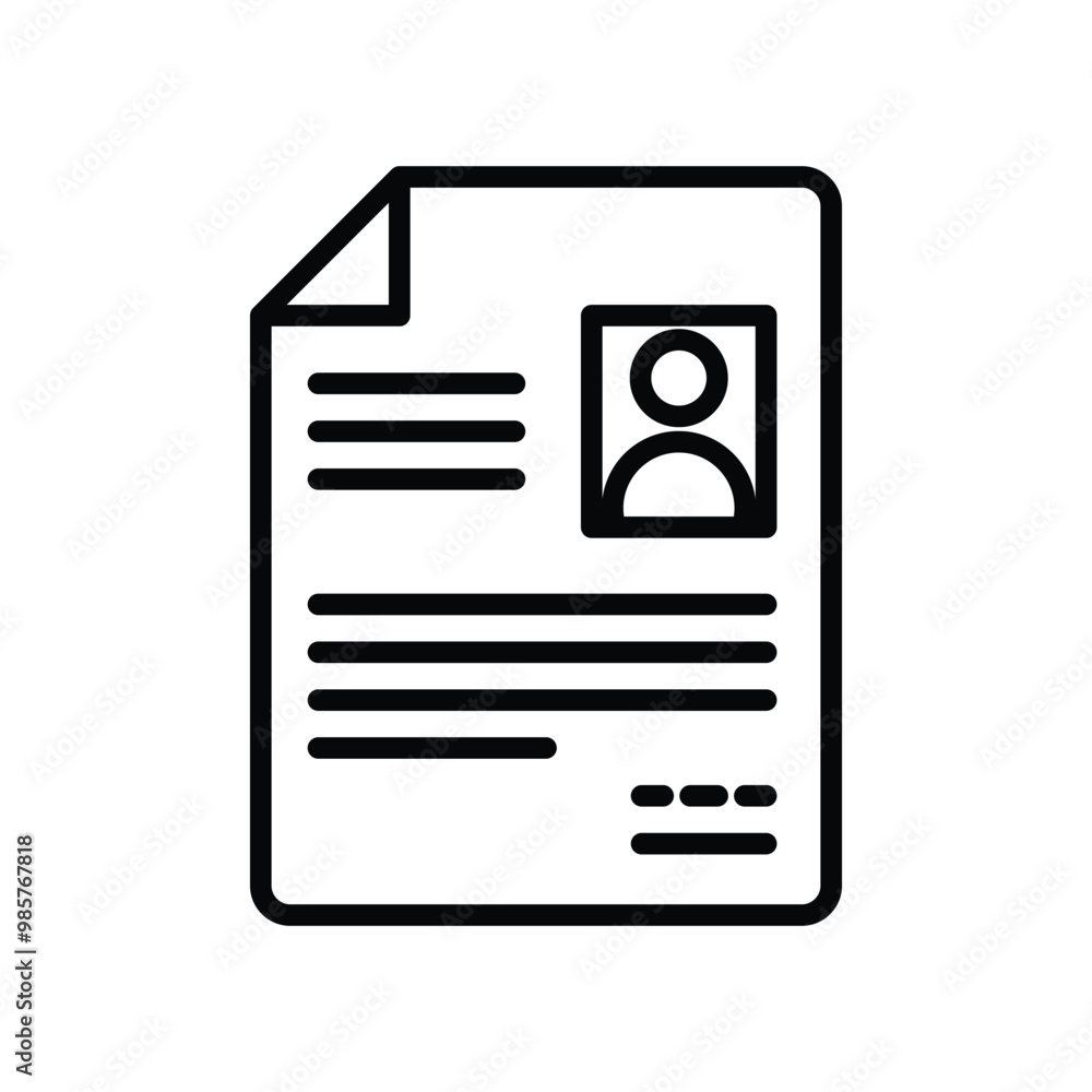 cv resume icon design vector concept line style cv resume icon design vector concept line style
