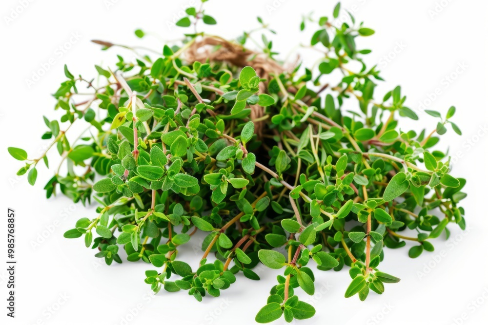 Obraz premium A fresh Thyme and Thyme Power isolated on white