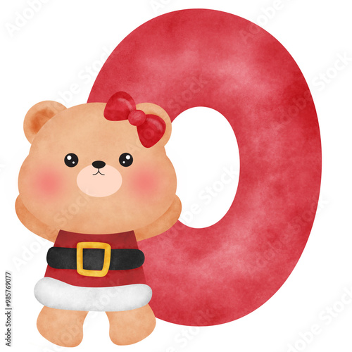 Number with teddy bear - 10