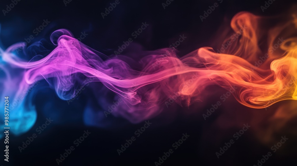 Fototapeta premium Vibrant smoke texture on dark backdrop