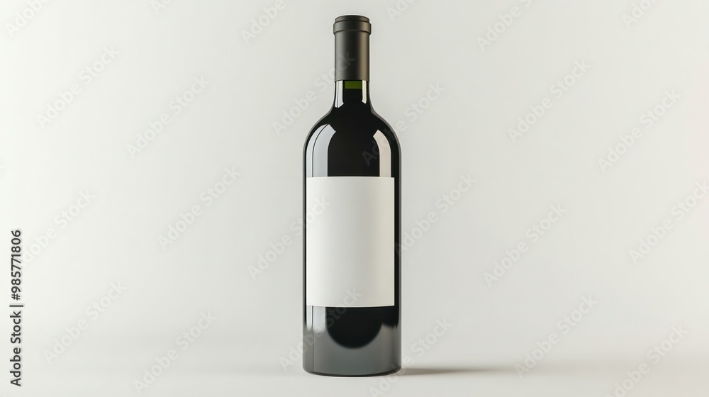 Wine Bottle with Blank Label and without label Wine Bottle with Blank Label and without label