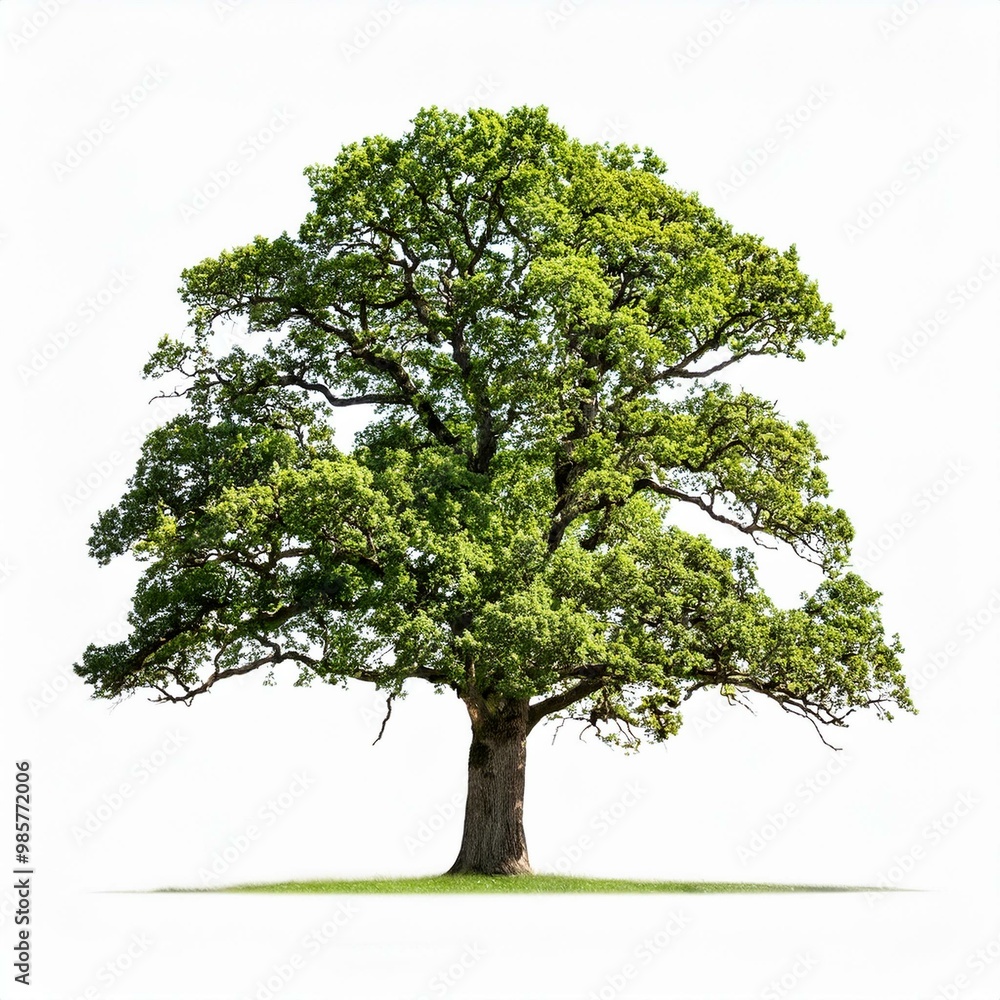 Obraz premium oak tree over white, AI generated