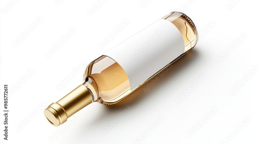 Wine Bottle with Blank Label and without label Wine Bottle with Blank Label and without label
