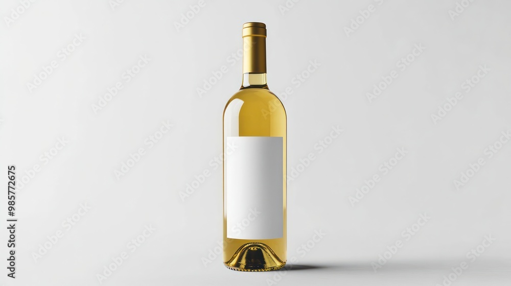 Wine Bottle with Blank Label and without label
