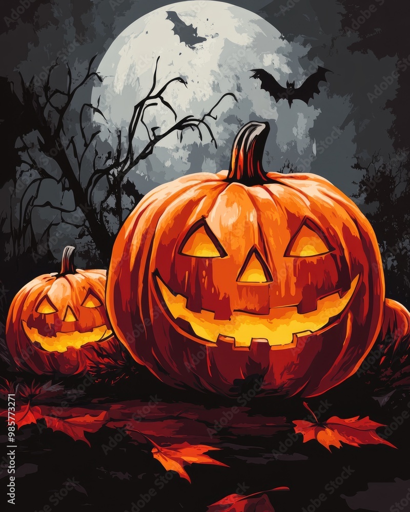Halloween design featuring pumpkins Halloween design featuring pumpkins