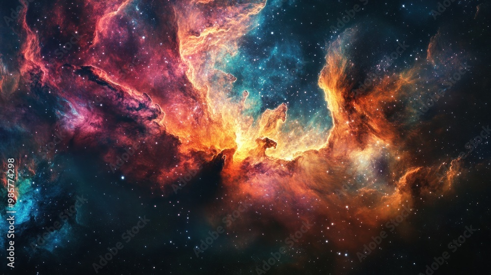 Cosmic Nebula with Vibrant Colors and Star Dust Cosmic Nebula with Vibrant Colors and Star Dust