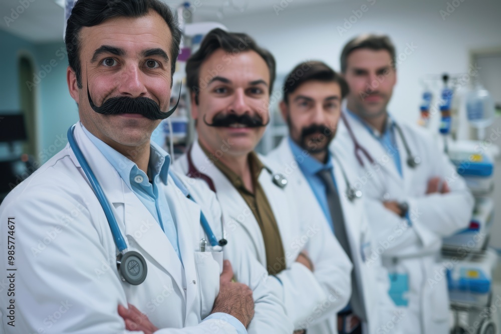 Medical Team of Doctors with Mustaches in Hospital - Professional Healthcare Group Photography Medical Team of Doctors with Mustaches in Hospital - Professional Healthcare Group Photography