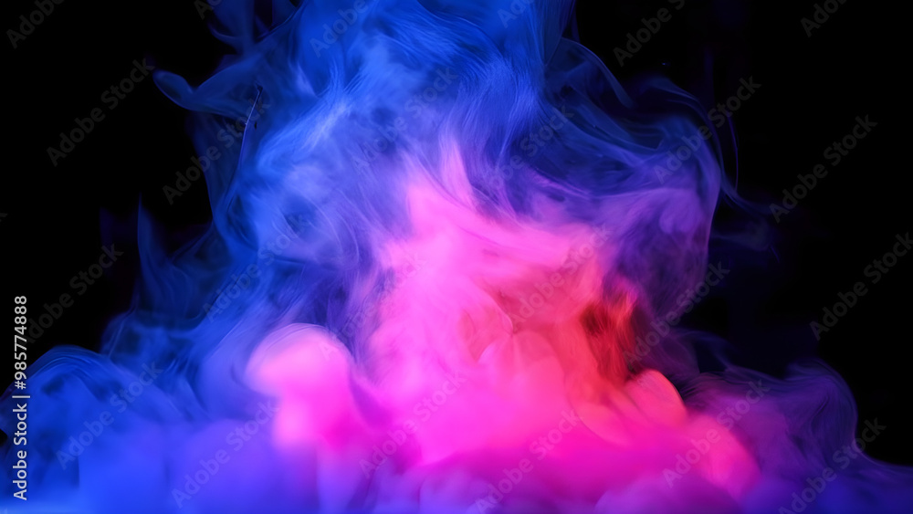 Obraz premium Vivid blue smoke cloud isolated on background