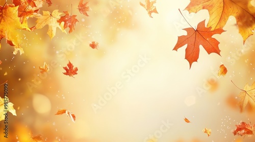 Autumn background with leaves and space for your text