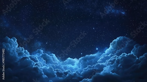 night sky background with stars and clouds