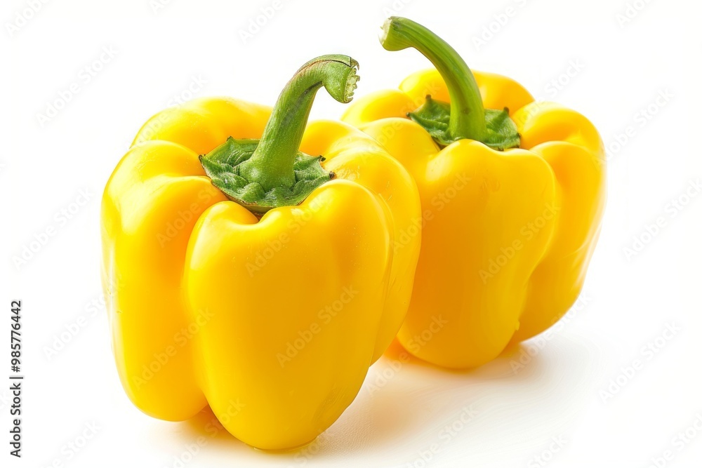 A fresh Yellow pepper and Yellow pepper Power isolated on white A fresh Yellow pepper and Yellow pepper Power isolated on white