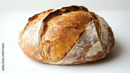 A Close-Up of a Golden-Brown Crusty Loaf of Bread