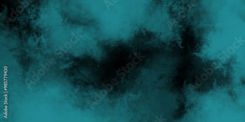 abstract cloud and vapor texture background. Black and blue smoke aquarelle smudge illustration smooth grungy smokey light pastel colors ink glow. Teal color powder explosion .	

