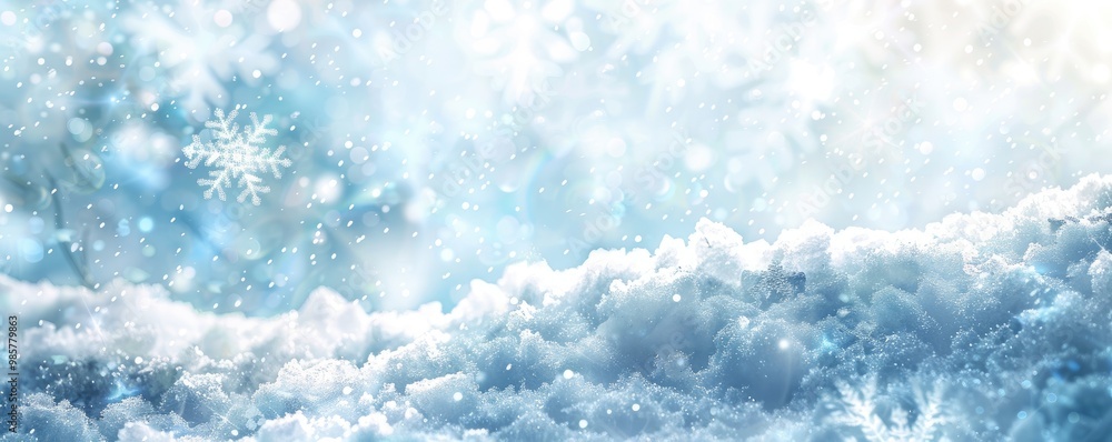 A Single Snowflake Falling on a Bed of Fresh Snow A Single Snowflake Falling on a Bed of Fresh Snow