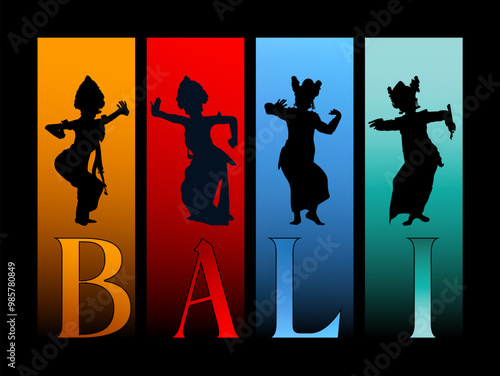 Bali traditional dancer background 