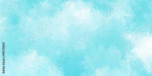 abstract cloud and vapor texture background. white  and blue smoke aquarelle smudge illustration smooth grungy smokey light pastel colors ink glow. blue color powder explosion .	
