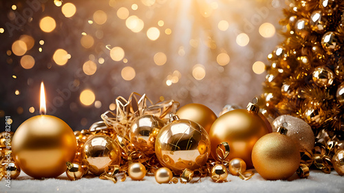 gold christmas balls