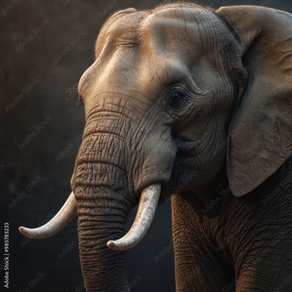 Obraz premium Closeup of African Savannah Tusker