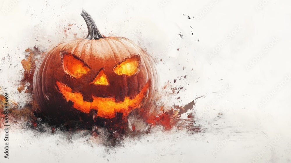 Halloween pumpkin on a white background for festive designs Halloween pumpkin on a white background for festive designs