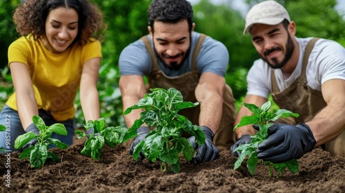 Cultivating Diversity: Community Gardening Project Promoting Equality and Sustainability with Copy Space for Text