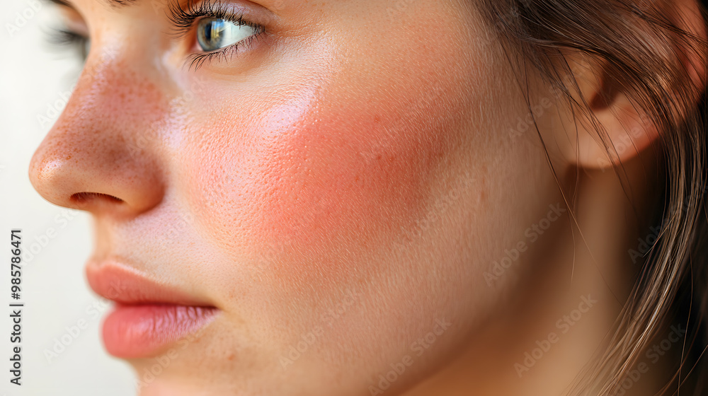 Closeup face of young girl with clean healthy skin. Skin care concept Closeup face of young girl with clean healthy skin. Skin care concept
