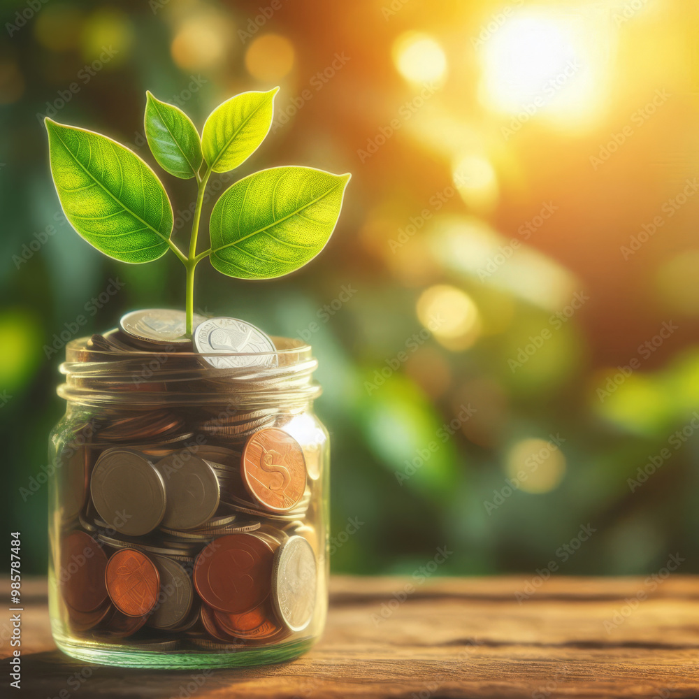 small glass jar filled with coins