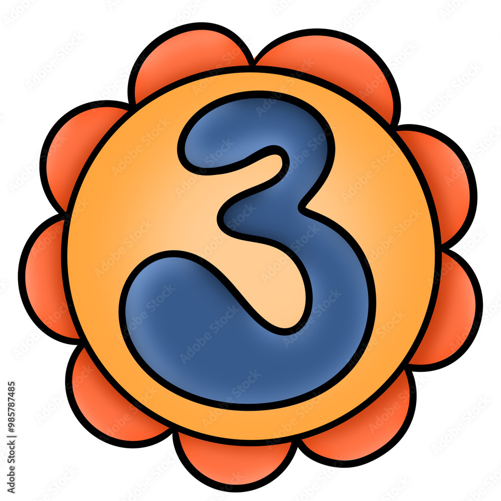 Illustration of flowers with number items Illustration of flowers with number items