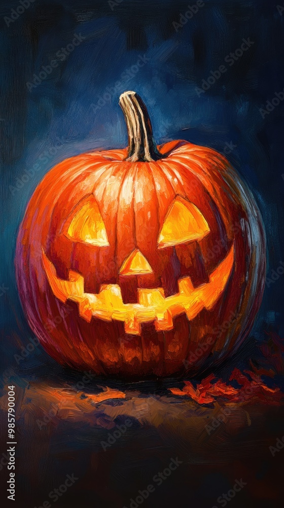 Obraz premium Halloween pumpkin artwork available in vertical format