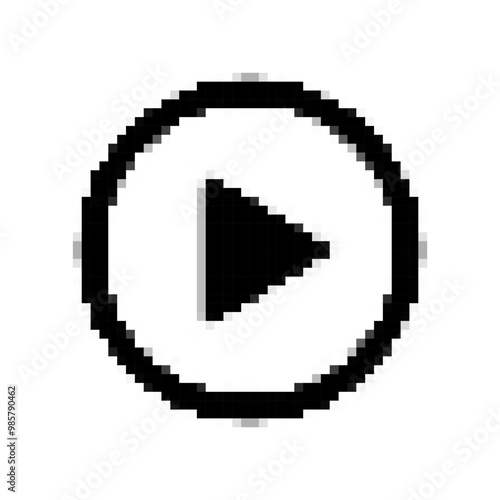 pixel art play media video icon vector