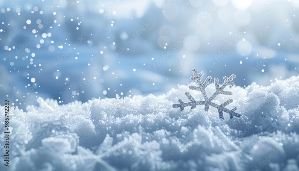 © boler - Silver Snowflake Resting in Freshly Fallen Snow