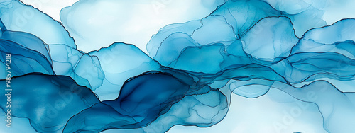 Obraz na płótnie Gorgeous blue abstract background art paint pattern texture. Abstract design luxury wallpaper modern paper painting flow of lines and splashes. w salonie