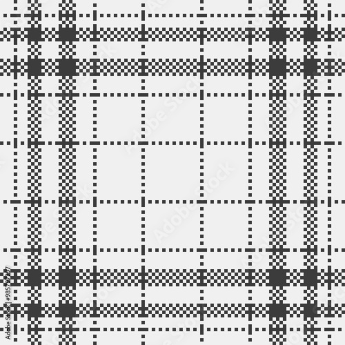 Age pattern check seamless, bandanna plaid texture tartan. Knit fabric textile background vector in white and grey colors.