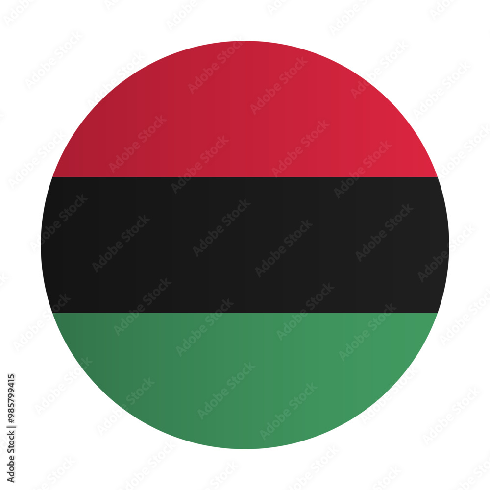 Juneteenth freedom flag badge. Pan-african circle flag or African America flag. Vector Juneteenth freedom flag badge. Pan-african circle flag or African America flag. Vector