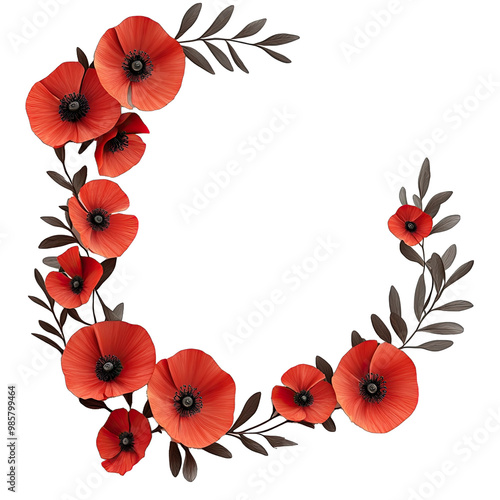 Remembering Anzac Day With Beautiful, Memorial Day Special Greeting Card. Isolated on a Transparent Background. Cutout PNG.
