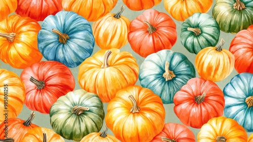 Wallpaper Mural Colorful Pumpkin Pattern Background Design Healthy Food Torontodigital.ca