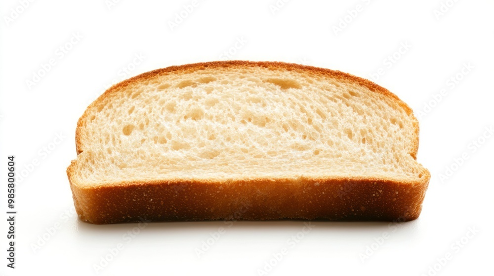 A Single Slice of White Bread with a Golden Crust A Single Slice of White Bread with a Golden Crust