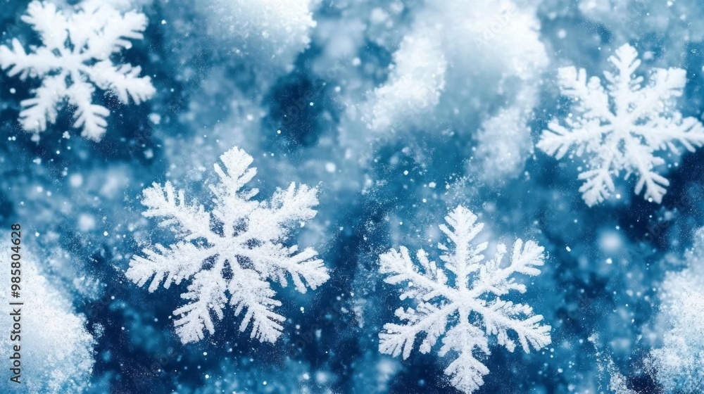 Winter frosty blue background with snowflakes Winter frosty blue background with snowflakes