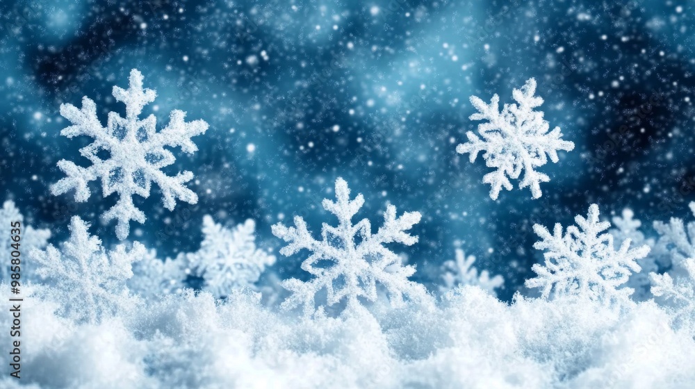 Winter frosty blue background with snowflakes Winter frosty blue background with snowflakes
