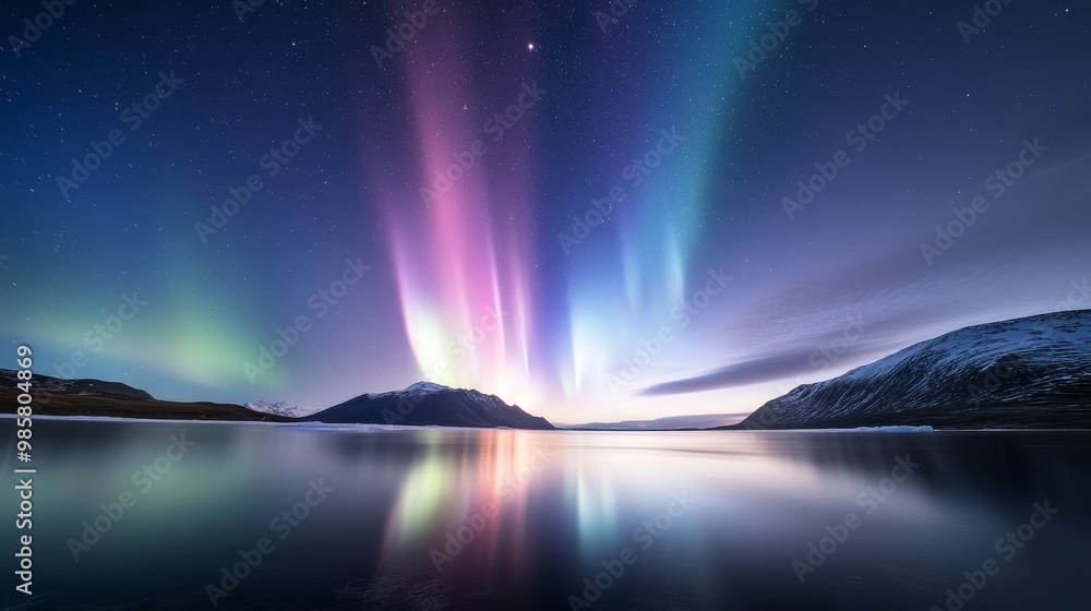 Aurora Australis, Antarctic night, vibrant polar atmosphere. Aurora Australis, Antarctic night, vibrant polar atmosphere.
