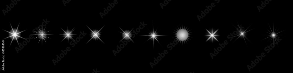 Stars bright white. Glow light effect. Transparent light effect , lens flare, explosion, glitter, sun flash, sparks and stars Stars bright white. Glow light effect. Transparent light effect , lens flare, explosion, glitter, sun flash, sparks and stars