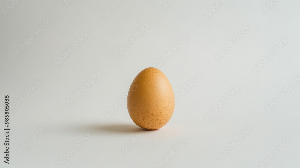 A Single Brown Egg on a White Background A Single Brown Egg on a White Background