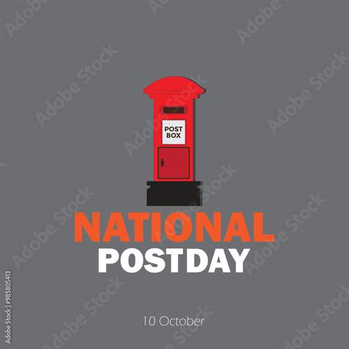 National Post Day 10 October Vector Illustration